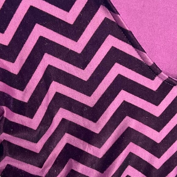 Forever 21+ 1X Womens Burgundy Chevron Print Dress With 3/4 Sleeves Casual - Picture 3 of 7